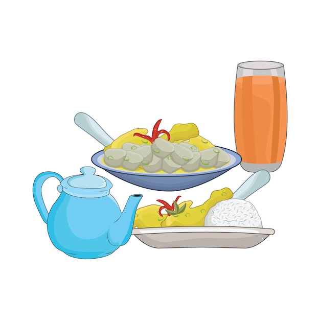 Talerz z jedzeniem i szklanka wody